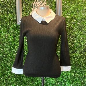 Unique Vintage Collared Knit Top